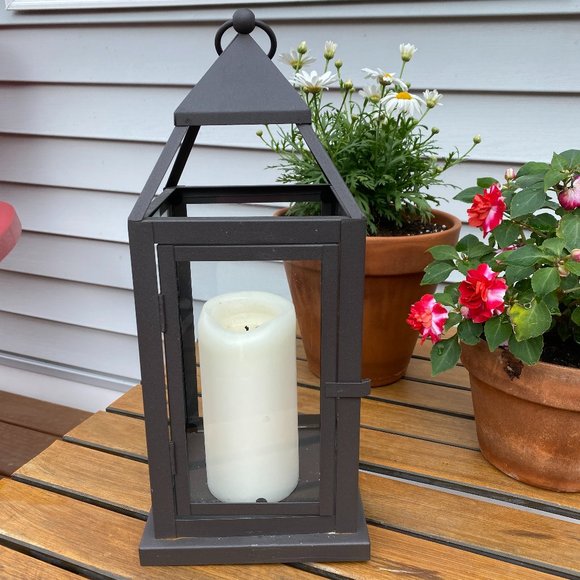Pier 1 Other - Pier 1 Brushed Metal Lantern Candle Holder